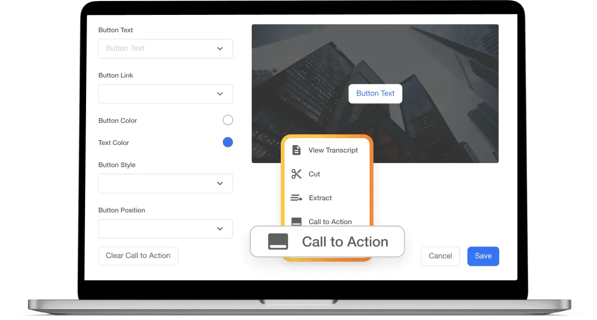 Add Call-to-Action button in Visla videos to increase engagement, guiding viewers with interactive elements.